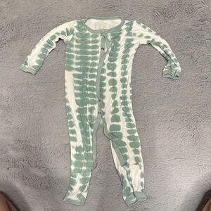 Kids Long-Sleeve One-Piece in Sage Tie-Dye